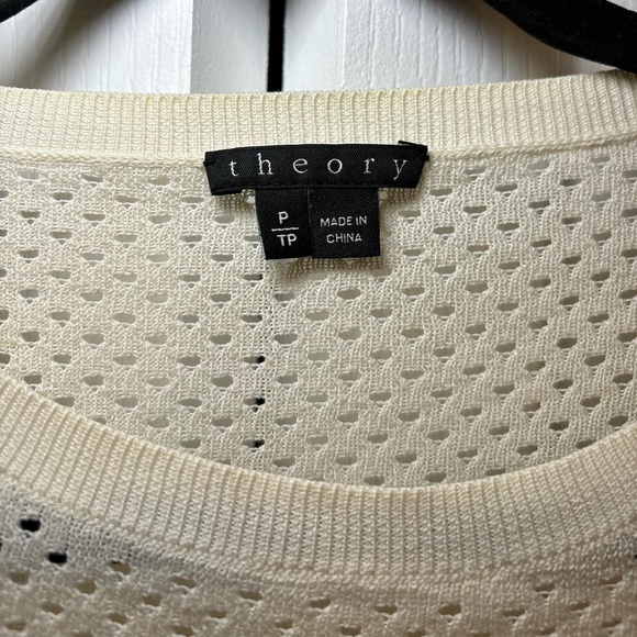 Theory - White Cream Long sleeve Open Knit Sweater Size XS/S - Picture 5 of 8